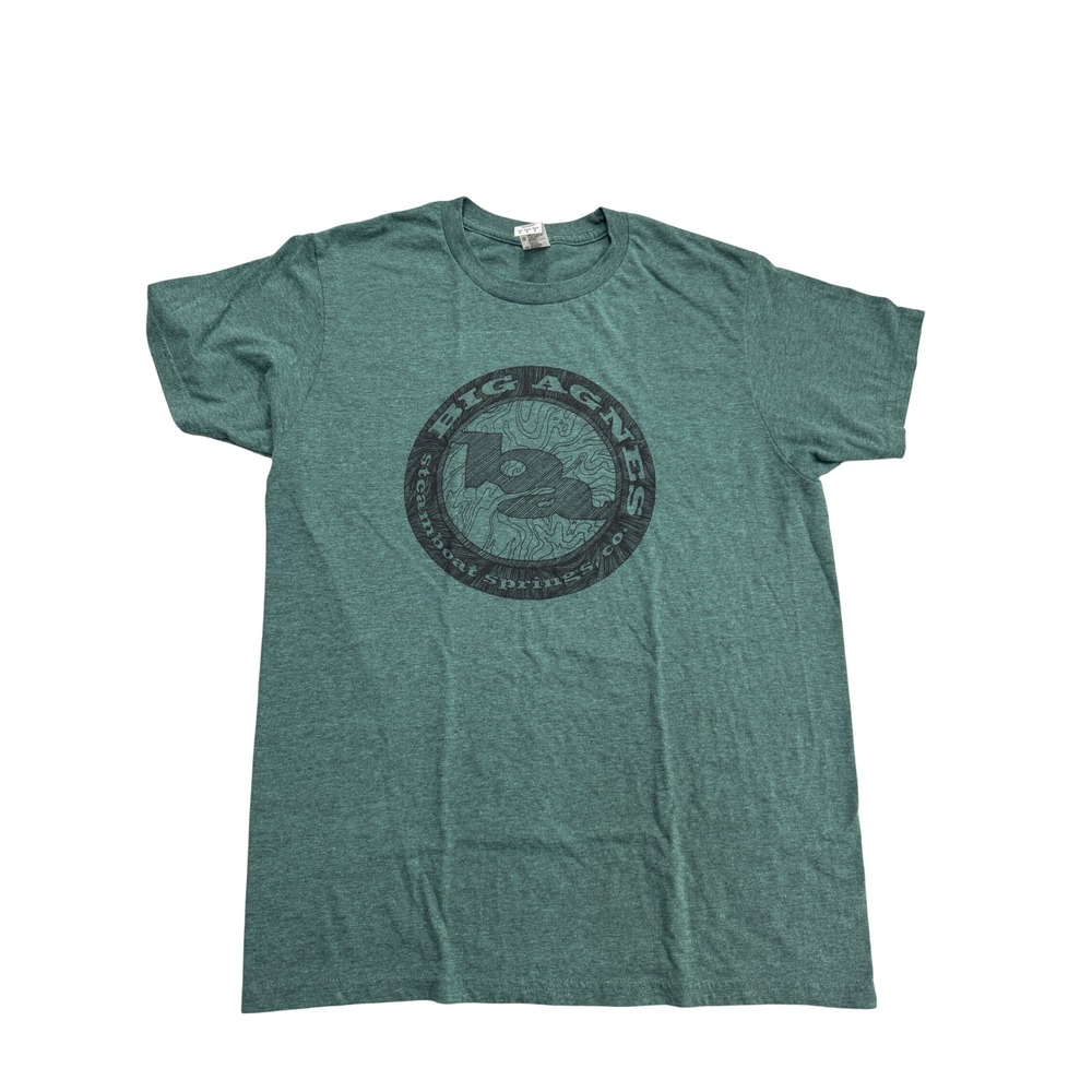 Big Agnes Steamboat Springs Graphic T-Shirt Mens Medium Teal Green Heathered
